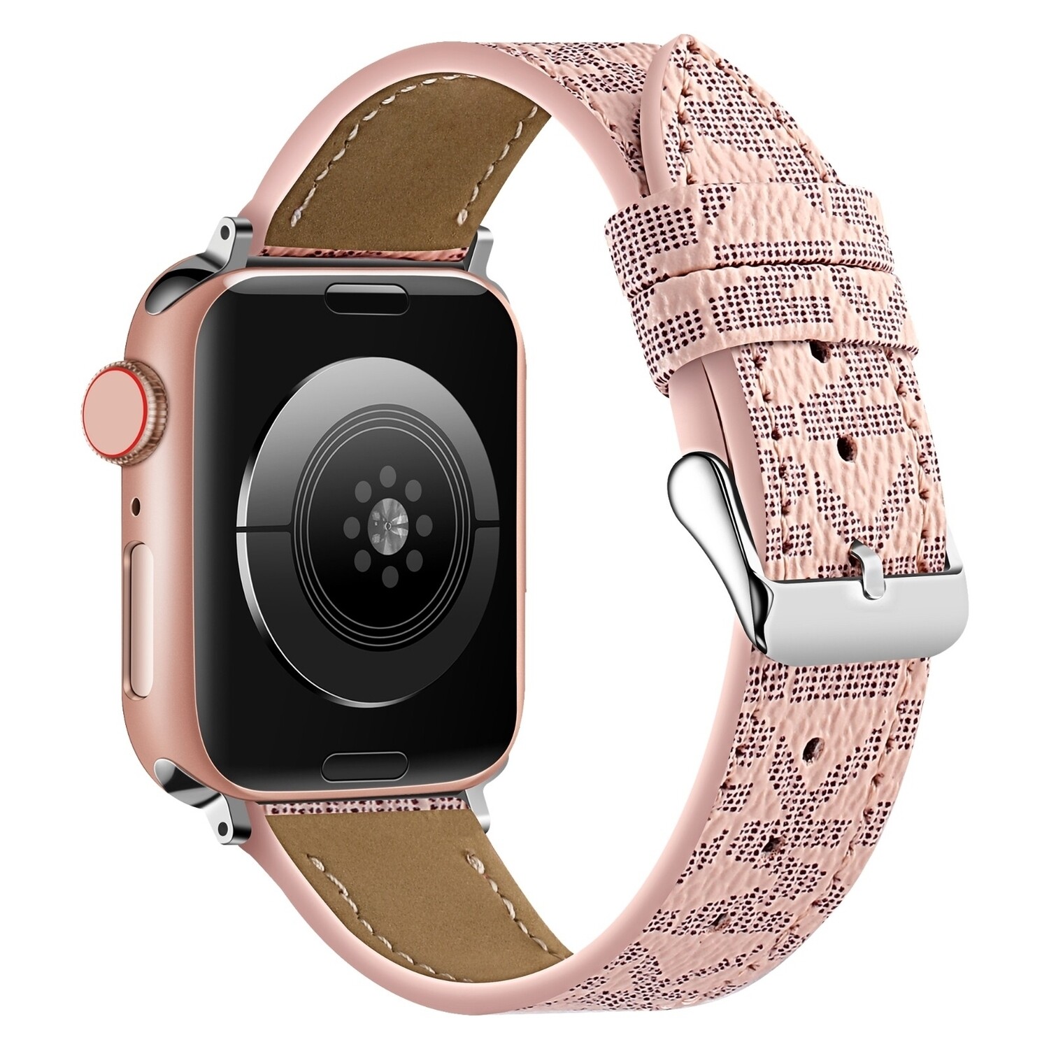 (42mm-44mm-45mm-49mm) MK Leather strap Pink - باند جلد مايكل كورس وردي 