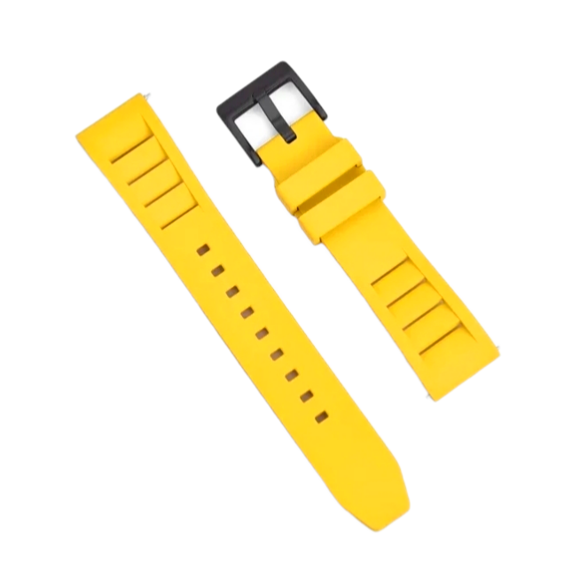 (22mm) Rubber FKM Sports Band Yellow - ربل اف كيه ام سبورت اصفر 