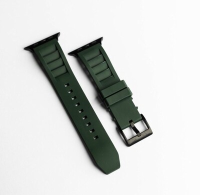 (22mm) Rubber FKM Sports Band Green - ربل اف كيه ام سبورت زيتي 