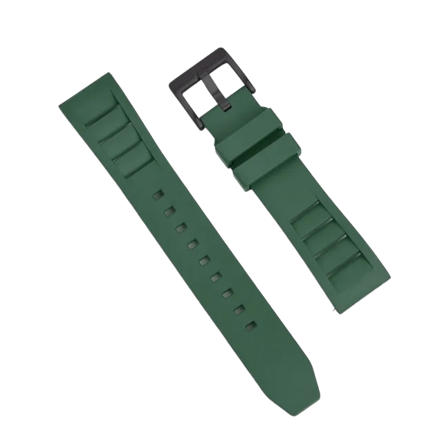 (22mm) Rubber FKM Sports Band Green - ربل اف كيه ام سبورت زيتي 