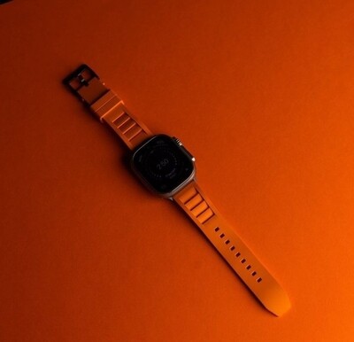 (38mm-40mm-41mm) Rubber FKM Sports Band Orange - ربل اف كيه ام سبورت برتقالي 