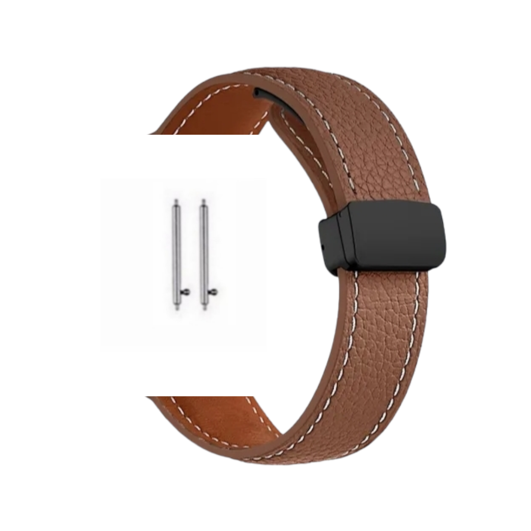 (22mm) Magnetic Leather Brown band - باند جلد مغناطيسي بني 