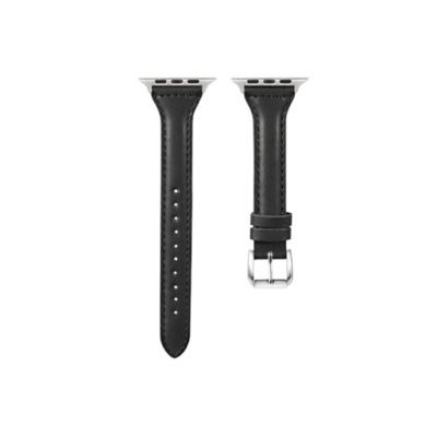(42mm-44mm-45mm-49mm) New Slim Leather band Black - باند جلد ضعيف تسكيره مسمار اسود 