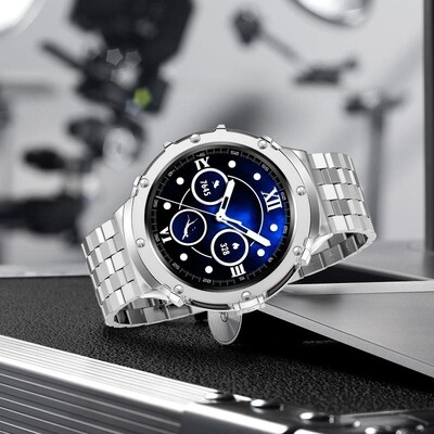 (Galaxy watch 5 Pro ONLY) Steel Kit Galaxy watch 5 Pro 45mm Silver - عده تعديل ستيل ساعه جلكسي ووتش 5 برو ٤٥م سلفر 