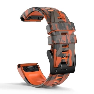 (26mm) Garmin Silicone Army Band Orange - جارمن سيليكون جيشي برتقالي 
