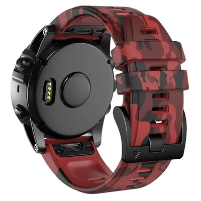 (26mm) Garmin Silicone Army Band Red - جارمن سيليكون جيشي احمر 