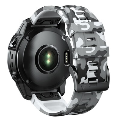 (26mm) Garmin Silicone Army Band White - جارمن سيليكون جيشي ابيض 