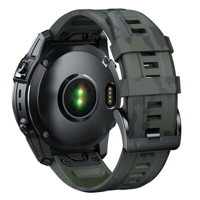 (22mm) Garmin Silicone Army Band Green - جارمن سيليكون جيشي زيتي 