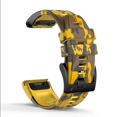(22mm) Garmin Silicone Army Band Yellow - جارمن سيليكون جيشي اصفر 