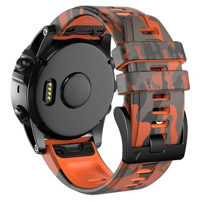 (22mm) Garmin Silicone Army Band Orange - جارمن سيليكون جيشي برتقالي 