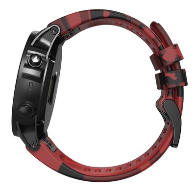 (22mm) Garmin Silicone Army Band Red - جارمن سيليكون جيشي احمر 