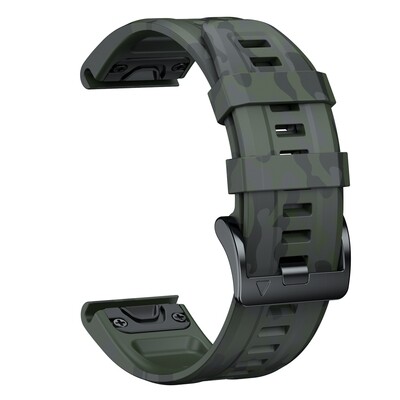 (22mm) Garmin Silicone Army Band Green - جارمن سيليكون جيشي زيتي 