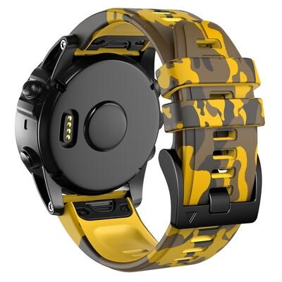 (22mm) Garmin Silicone Army Band Yellow - جارمن سيليكون جيشي اصفر 