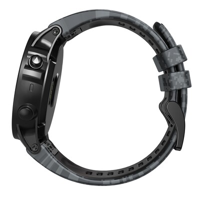 (22mm) Garmin Silicone Army Band Dark Grey - جارمن سيليكون جيشي رمادي غامق 