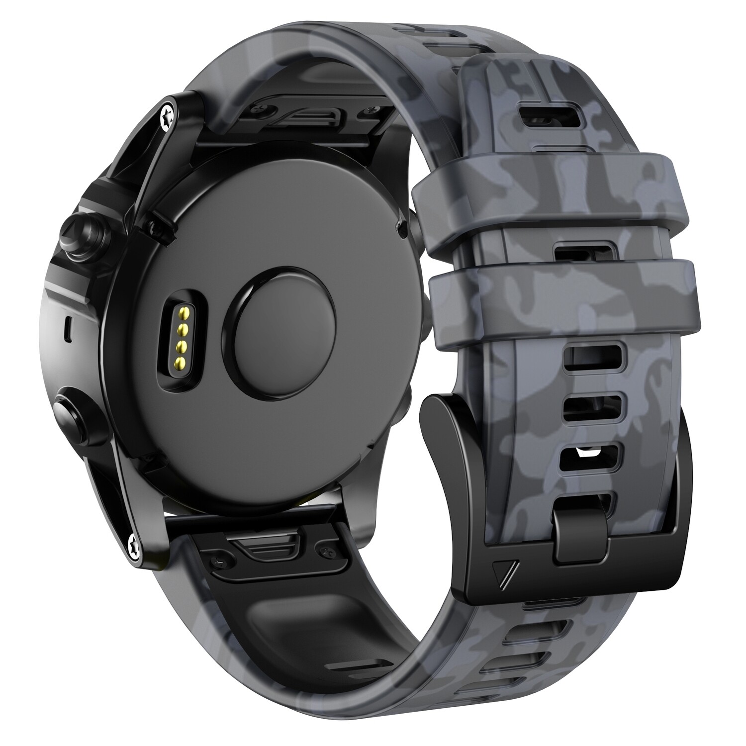 (22mm) Garmin Silicone Army Band Dark Grey - جارمن سيليكون جيشي رمادي غامق 