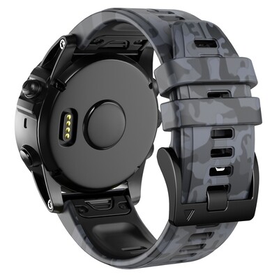 (22mm) Garmin Silicone Army Band Dark Grey - جارمن سيليكون جيشي رمادي غامق 