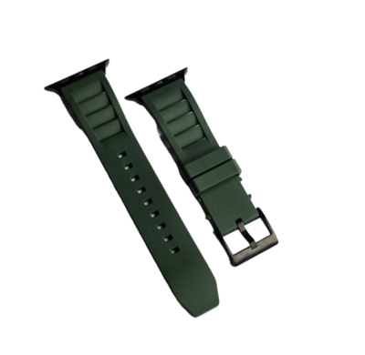 (38mm-40mm-41mm) Rubber FKM Sports Band Green - ربل اف كيه ام سبورت زيتي 