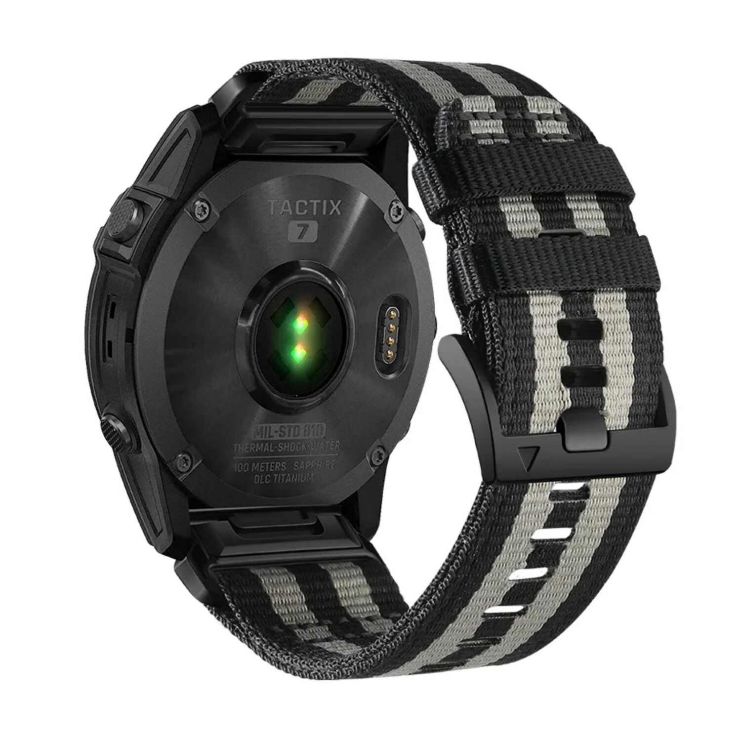 (26mm) Garmin Canvas Black with lines - جارمن خام اسود مخطط 