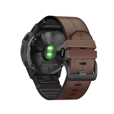(26mm) Garmin Leather Dark brown - جارمن جلد بني غامق 
