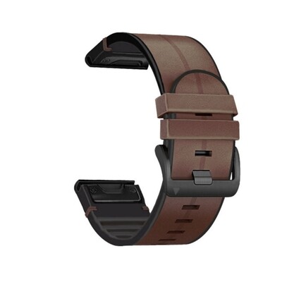 (26mm) Garmin Leather Dark brown - جارمن جلد بني غامق 