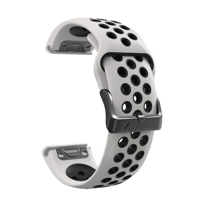 (26mm) Garmin Silicone Nike Sports White&amp;Black - جارمن سيليكون نايك سبورت ابيض مع اسود 