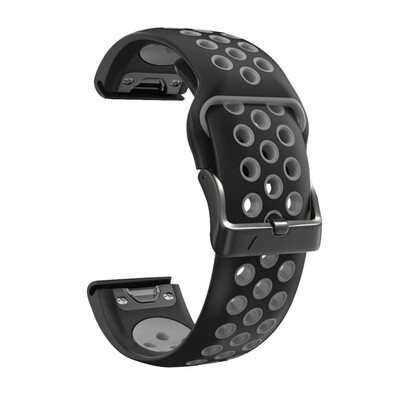 (26mm) Garmin Silicone Nike Sports Black&amp;Gray - جارمن سيليكون نايك سبورت اسود مع رمادي 