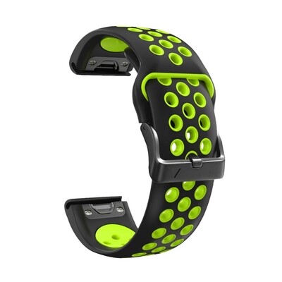 (26mm) Garmin Silicone Nike Sports Black&amp;Green - جارمن سيليكون نايك سبورت اسود مع أخضر 