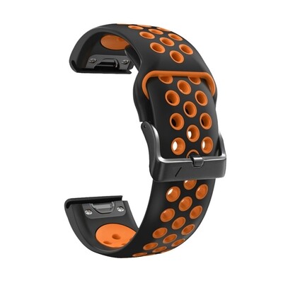 (26mm) Garmin Silicone Nike Sports Black&amp;Orange - جارمن سيليكون نايك سبورت اسود مع برتقالي 