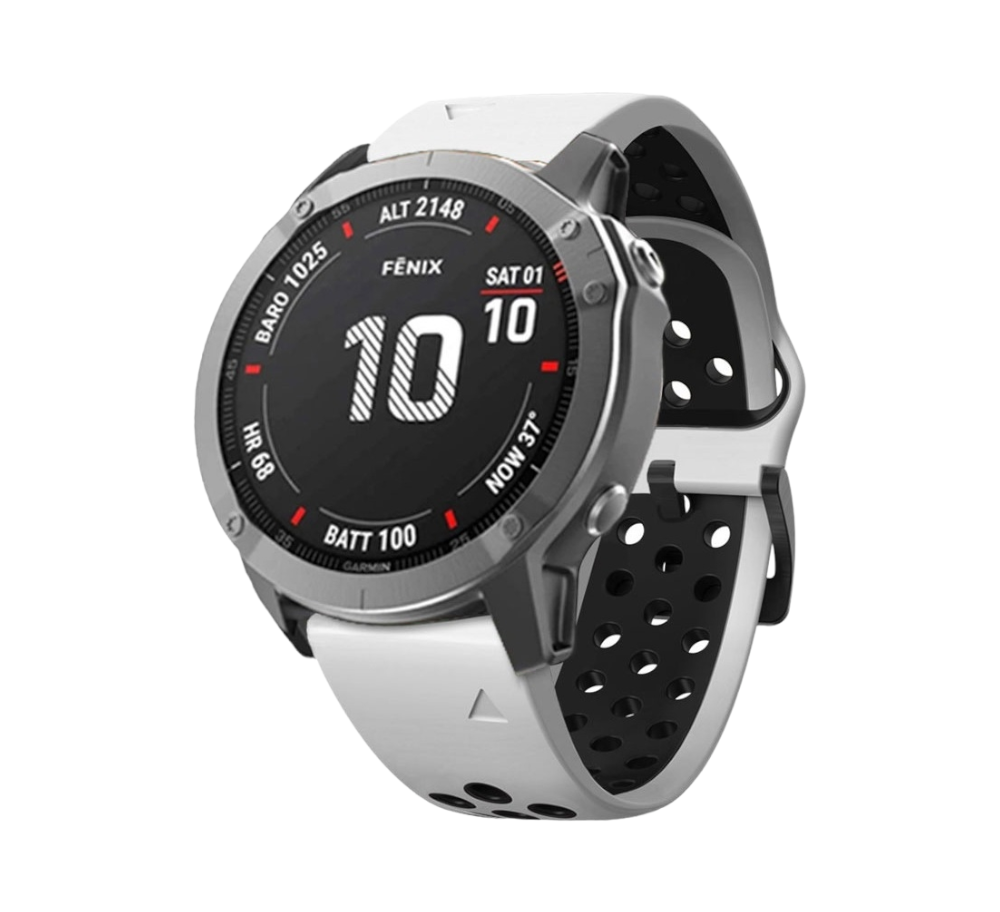 (26mm) Garmin Silicone Nike Sports White&amp;Black - جارمن سيليكون نايك سبورت ابيض مع اسود 