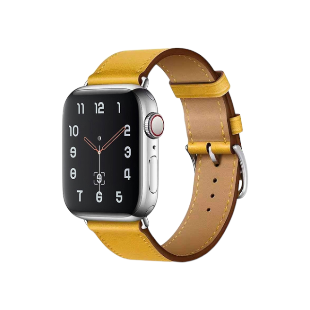 (38mm-40mm-41mm) Hermes Leather Yellow Band - جلد هرميز اصفر 