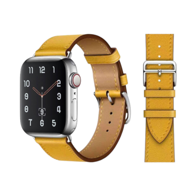 (38mm-40mm-41mm) Hermes Leather Yellow Band - جلد هرميز اصفر 