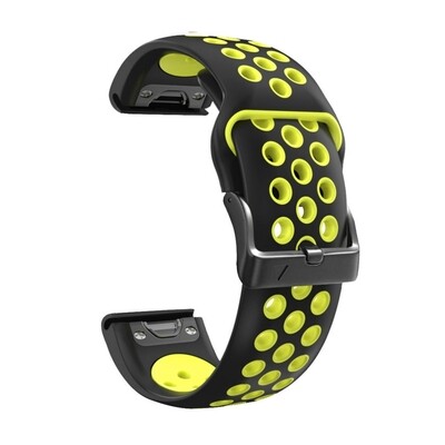 (26mm) Garmin Silicone Nike Sports Black&amp;Yellow - جارمن سيليكون نايك سبورت اسود مع اصفر 