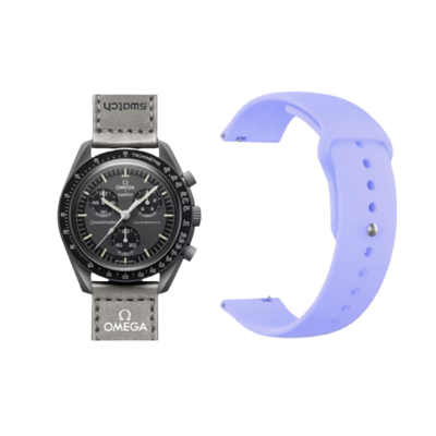 (OmegaXSwatch) Silicone Band Light purple -  باند سيليكون لون بنفسجي فاتح 