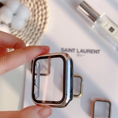 38mm Apple watch full cover  - Shiny Silver - فل كفر لساعات ابل مقاس  ٣٨م - سلفر لمعه 