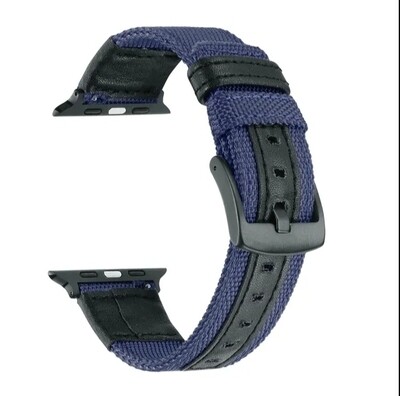 (42mm-44mm-45mm-49mm) Fabric Band new design Blue -  باند خام تصميم جديد ازرق 