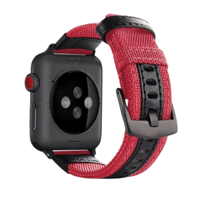 (42mm-44mm-45mm-49mm) Fabric Band new design Red -  باند خام تصميم جديد احمر 
