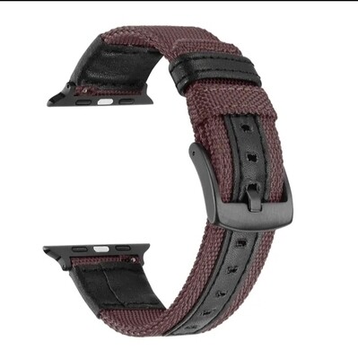 (42mm-44mm-45mm-49mm) Fabric Band new design Brown -  باند خام تصميم جديد بني 