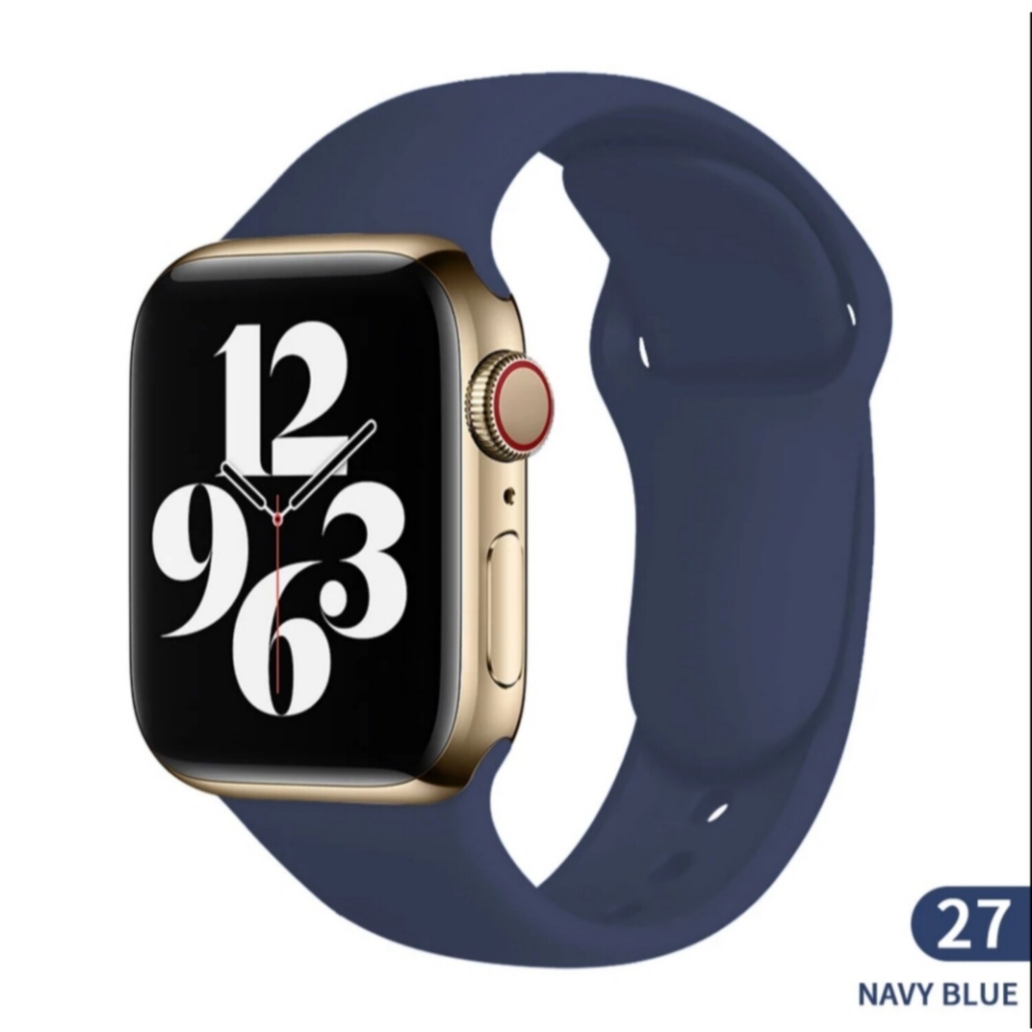 (42mm-44mm-45mm-46mm-49mm) Silicone Band Navy Blue - باند سيليكون ساده كحلي 