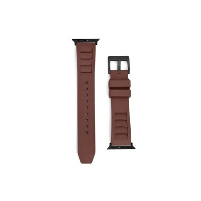 (42mm-44mm-45mm-46mm-49mm) Rubber FKM Sports Band Brown - ربل اف كيه ام سبورت بني 