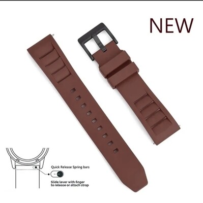 (22mm) Rubber FKM Sports Band Brown - ربل اف كيه ام سبورت بني 