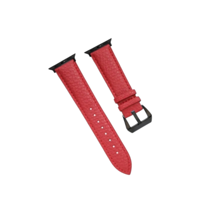 (42mm-44mm-45mm-49mm) Hermes Luxury Leather Red Band - جلد هرميز لكچري احمر 