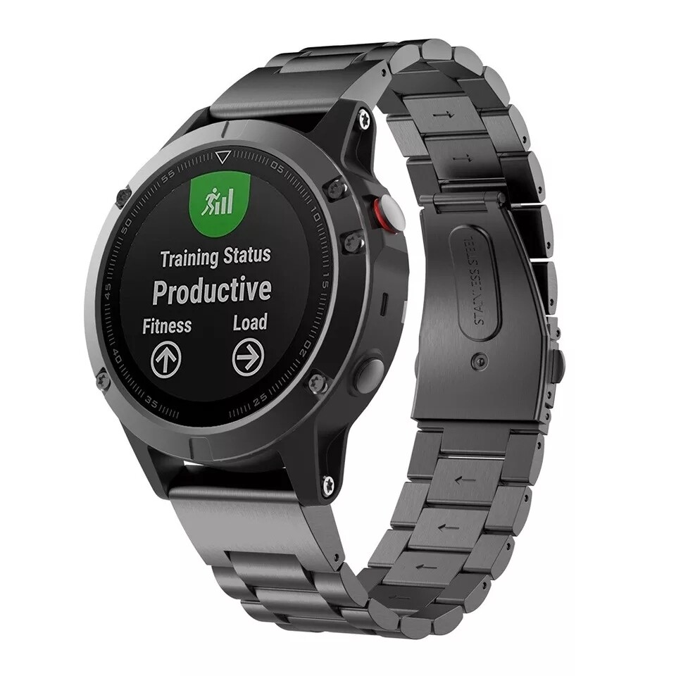 (22mm) Garmin Steel Rolex Classic Black - جارمن ستيل رولكس كلاسيك اسود 