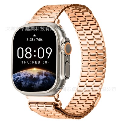 (38mm-40mm-41mm)  Steel Magnatic Shah design Rose gold - ستيل مغناطيس تصميم شاه روز قولد 