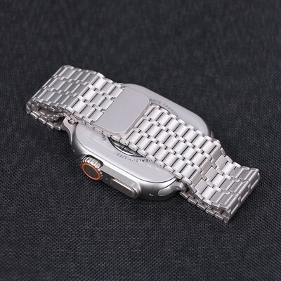 (38mm-40mm-41mm)  Steel Magnatic Shah design Silver - ستيل مغناطيس تصميم شاه سلفر 