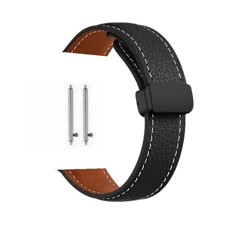 (22mm) Magnetic Leather Black band - باند جلد مغناطيسي اسود 