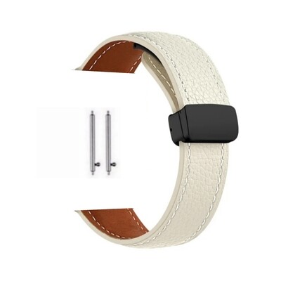 (22mm) Magnetic Leather White band - باند جلد مغناطيسي ابيض 
