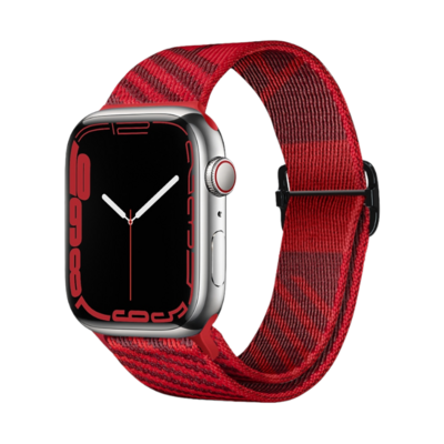 (38mm-40mm-41mm) Fabric stretch Hermes band Red - باند خام هرميز فري سايز احمر 