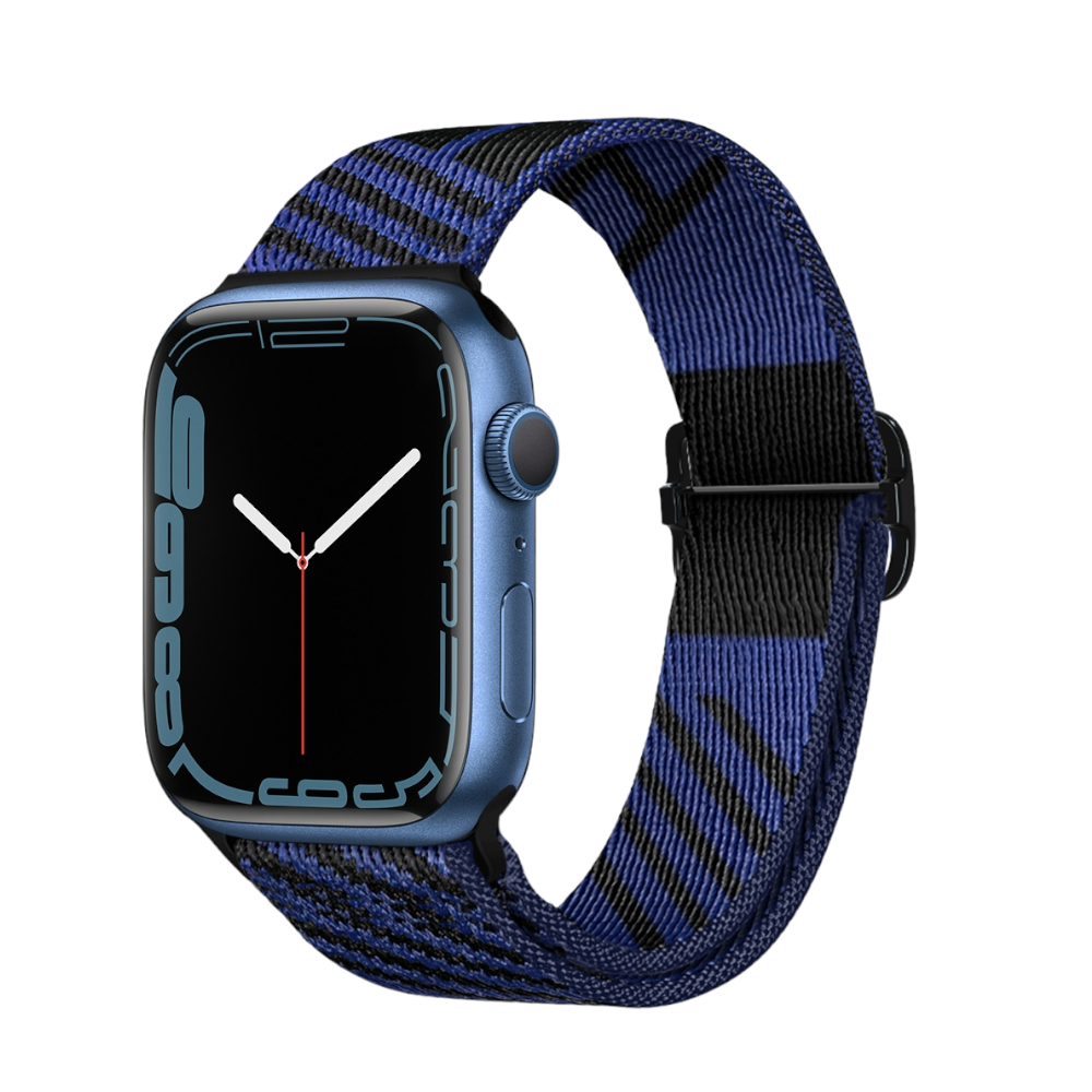 (38mm-40mm-41mm) Fabric stretch Hermes band Blue - باند خام هرميز فري سايز ازرق 