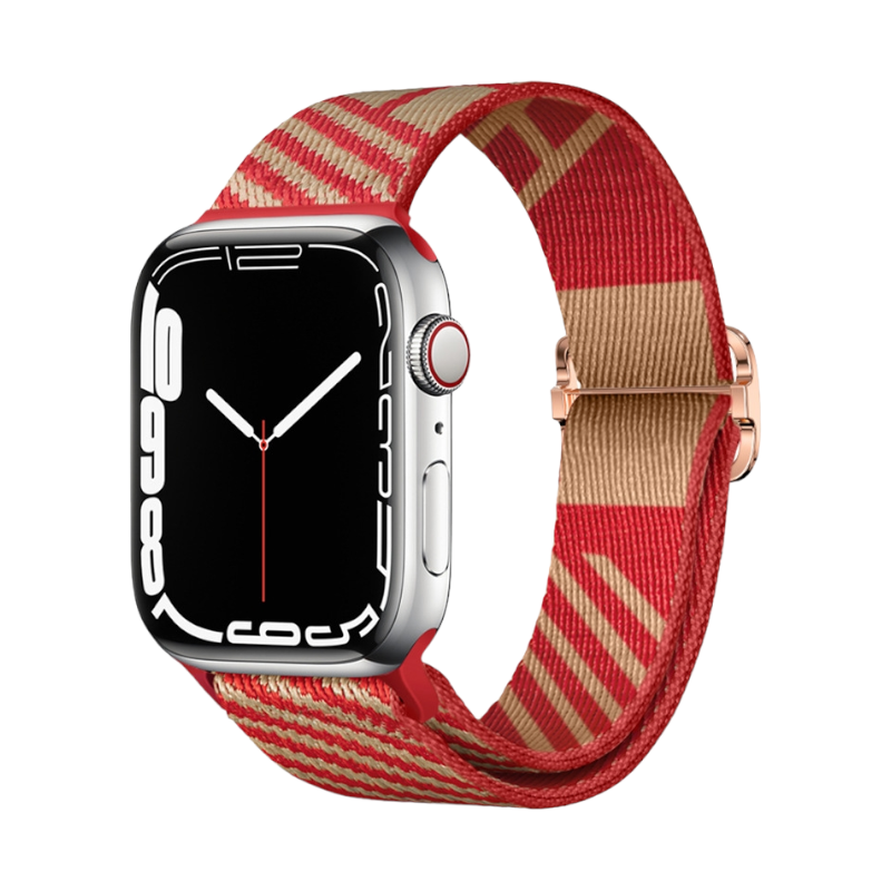 (38mm-40mm-41mm) Fabric stretch Hermes band Beige - باند خام هرميز فري سايز بيج 