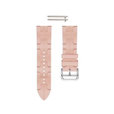 (20mm) Silicone Hermes Kilim design Light Pink - باند سيليكون تصميم هرميز كيليم وردي فاتح 